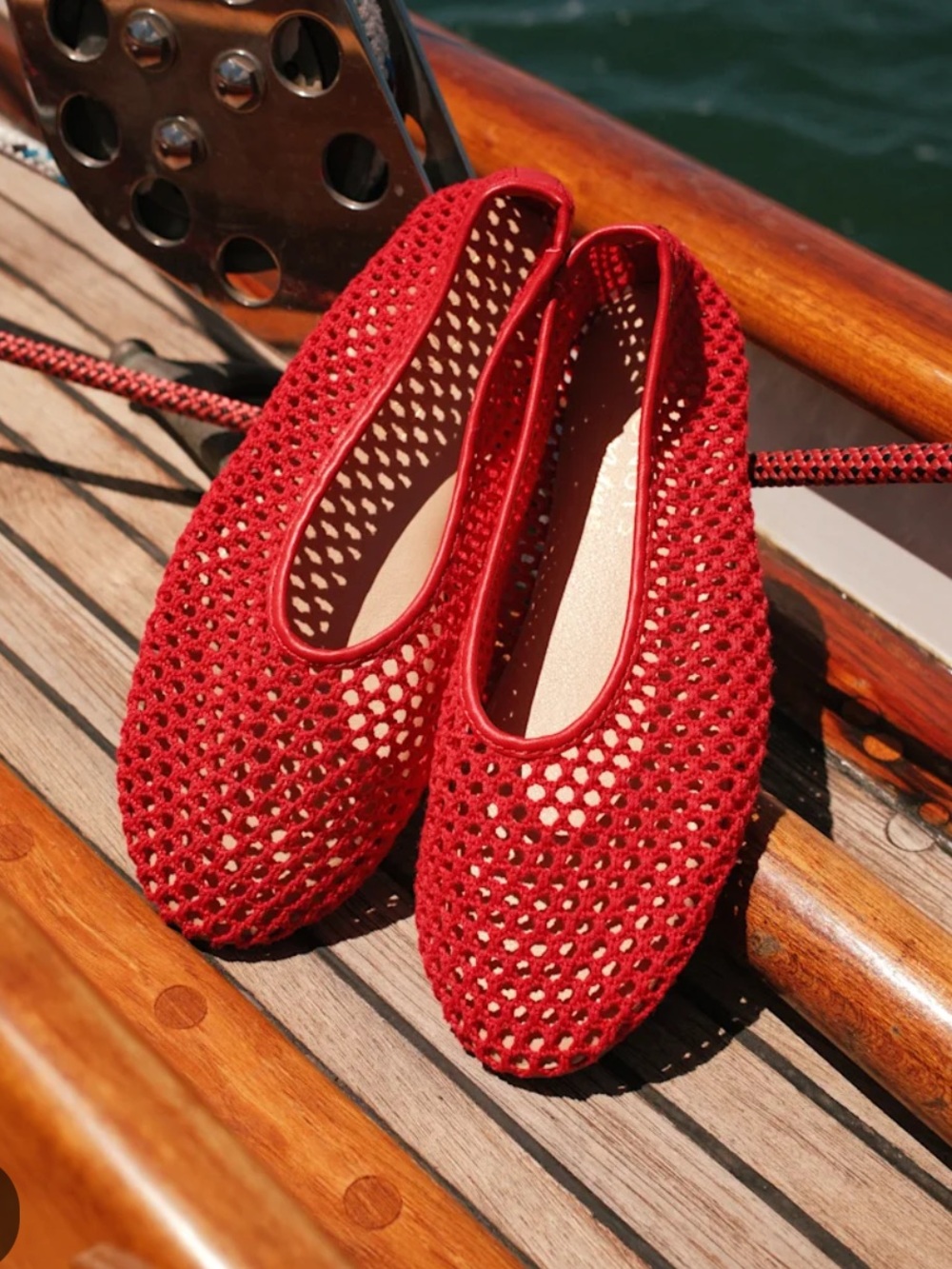 Coconuts by Matisse Marta Red Mesh Ballet Flats Shoes Size 9M New in Box $70